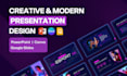 design creative powerpoint presentation, canva slides, and ppt template