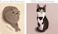 draw a custom digital pet portrait from photo