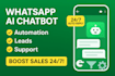 do whatsapp chabot ai bot whatsapp api business automation for leads and support