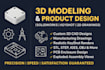 create solidwork 3d products, cad modeling, assemblies and technical drawing