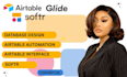 design airtable, airtable integration, glide app automation, airtable ai, softr