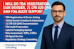 do fda registration, 510k dossier, 21 cfr 820 qms, and fda audit support
