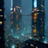 do cyberpunk scifi futuristic city