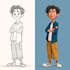 design a 2d cartoon character