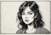 draw a portrait drawing in linocut illustration