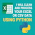 clean and process your excel or CSV data using python
