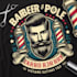 create a vintage barber pole logo with custom t shirt design