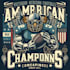 design a vintage american football champions mascot logo with custom t shirt