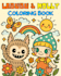 create cute labubu and molly coloring book pages for kids
