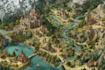 illustrate medieval fantasy and sci fi maps