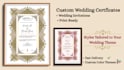 design elegant marriage certificates and wedding invitations