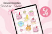 design cute kawaii doodle sticker sheets for you