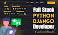 develop websites with react js and python django backend as full stack de