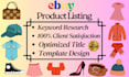 do ebay listing, ebay SEO listing, ebay product listing