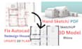3d  model to 2d drawing, fix 3d model, 2d cad drawing to 3d model