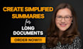 create simplified summaries of long documents