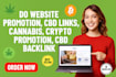 do website promotion, cbd links, cannabis, crypto promotion, cbd backlink