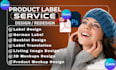 design german product label, infographics listing images and realistic 3d mockup