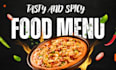 design , redesign , editable food restaurant menu flyer