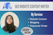write SEO content for your website or content creator