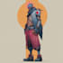 make a character art, sci fi fantasy, cyberpunk oc illustration