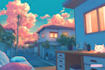 draw vtuber visual novel background, wallpaper and vtuber