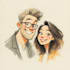 draw cartoon disney couple portrait