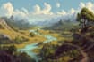create anime background, landscape illustrations