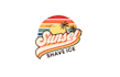 design unique sunset shave ice logo