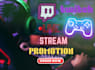 promote twitch live gaming stream wishlist streamer and kick channel promotion