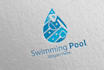 create a amazing clean swimming, pool and spa logo