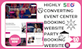 design event center booking website party booking website wordpress website