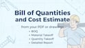do boq, cost and material estimate, quantity takeoff