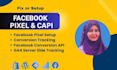 fix meta pixel setup, fb conversion API, ga4 server side tracking with GTM