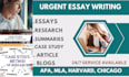 write urgent apa, mla, papers, research and essay