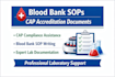 write blood bank sops and cap accreditation documents