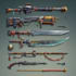 design unique game weapons illustrations