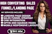 design converting landing page or sales funnel on leadpages, clickfunnel, kajabi