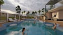 design poolside deck, resort, outdoor space, landscape rendering,layout plan,cgi