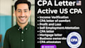 write verified CPA letter, income letter, expense ratio letter, mortgage letter