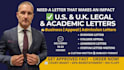 write business letters, college appeal letters, and admission resolutions