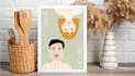 design a modern custom couple portrait poster for weddings or gifts