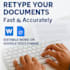 retype documents into editable word or google docs