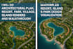 do architectural resort, park, village and island renders and walkthroughs