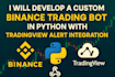 develop custom binance trading bot in python with tradingview alert integration