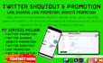 do twitter shoutout, website promotion, sharelink to 80m USA UK ig fb audience