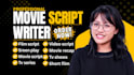 write movie script, script writing, feature film, sreenplay, film script, novel
