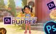 create a fully rigged unique adobe character animator puppet