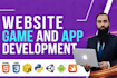 develop, design and debug websites, web apps, mobile apps and game projects