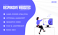 build a fast, responsive website using HTML, CSS, and javascript